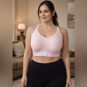 Under Armour Women’s Pink Medium Support Sports Bra Crossback Size 2X